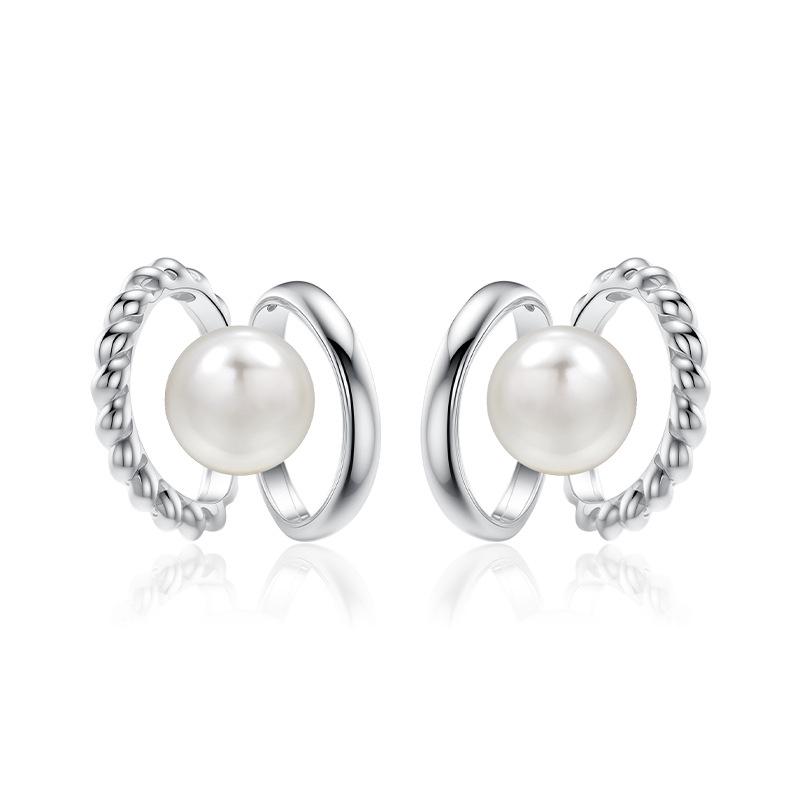 Shining Pearl Copper Alloy Earrings: Light Luxury, High-End Gold-Plated with Strong Color Retention