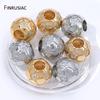 14K Gold Plated Brass 10mm Football Shape Spacer Beads Jewelry Making,Separator For Beads,DIY Jewelry Making Accessories