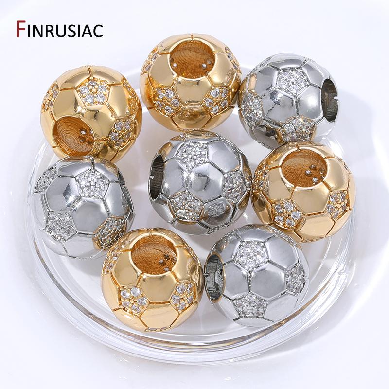 14K Gold Plated Brass 10mm Football Shape Spacer Beads Jewelry Making,Separator For Beads,DIY Jewelry Making Accessories