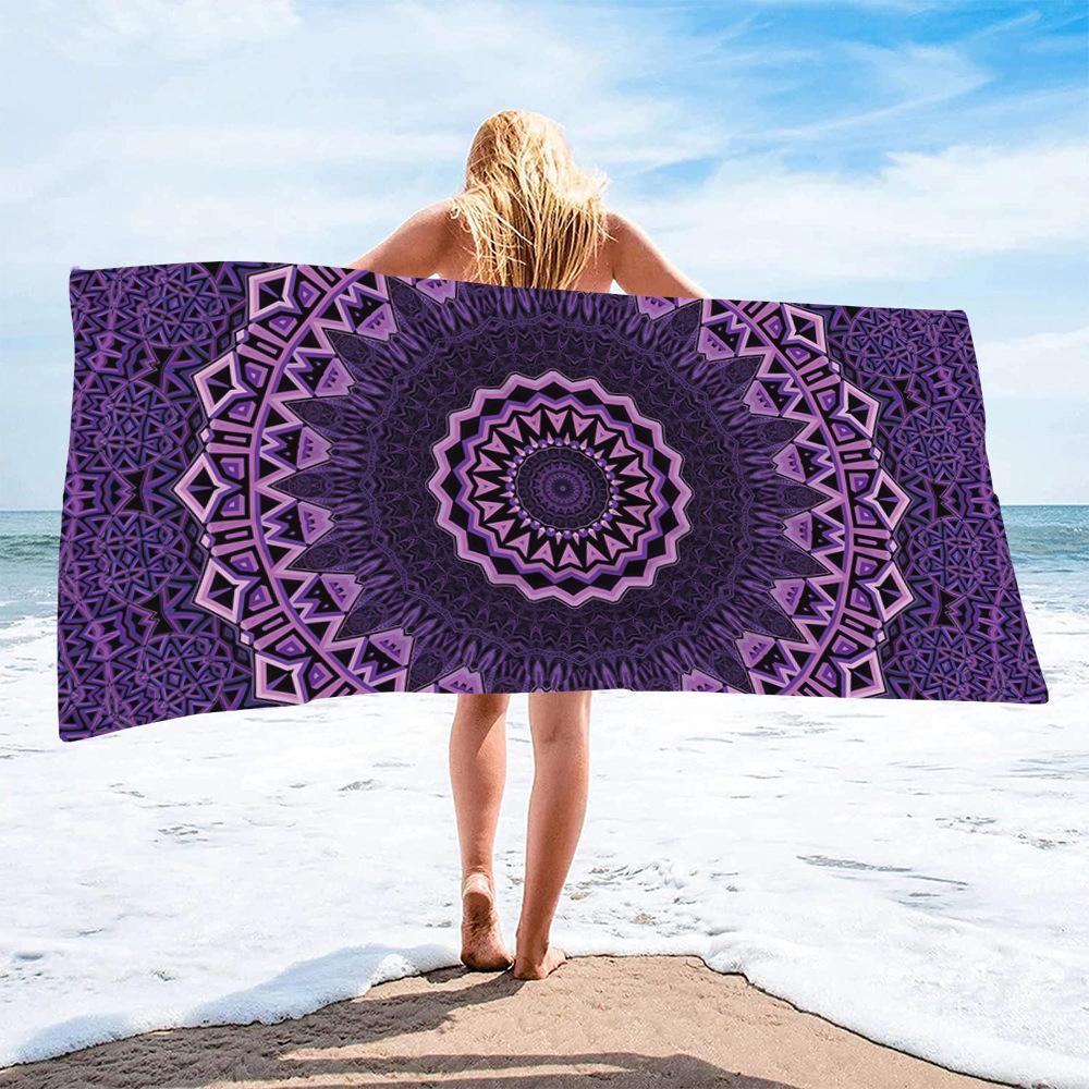 Mantra Beach Collection Digital-printed Polyester Superfine Fiber Double-sided Fleece Beach Vacation Bath Towel, Beach Towel