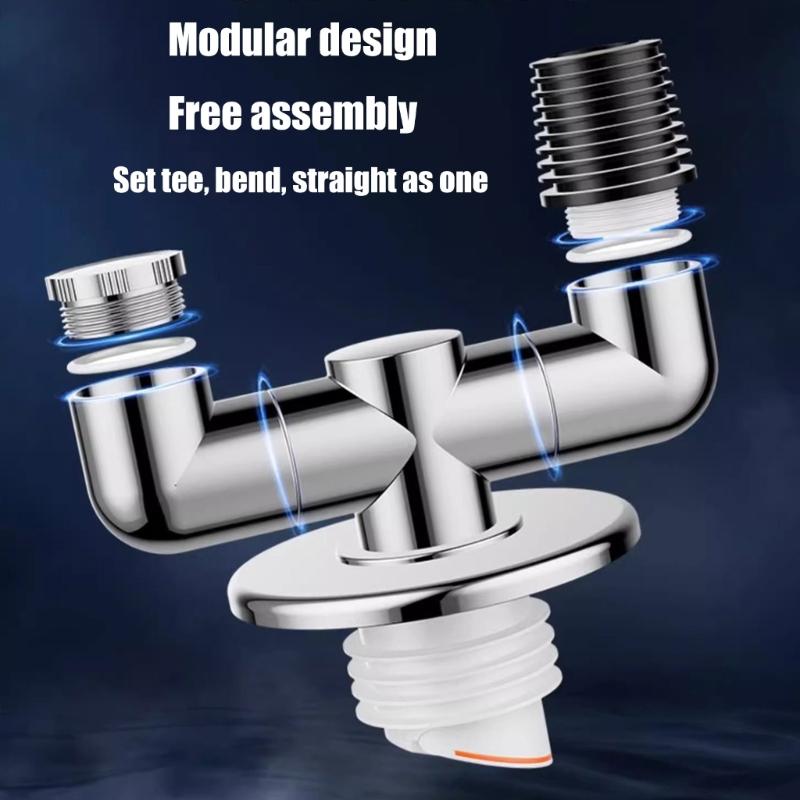 Washing Machine Floor Drain Adapter Tees Joint AntiOverflow Sewer Elbow Pipe Connector Bathroom Accessories Enduring