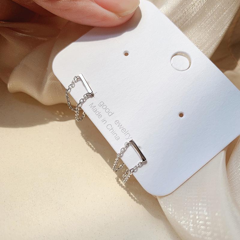 Mori Style Geometric Chain Earrings: Trendy, Fresh, and Simple Design for Women