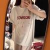 Women's College-Style Star Letter Cotton T-Shirt: Loose-Fit, Short-Sleeved, All-Match Summer Trend