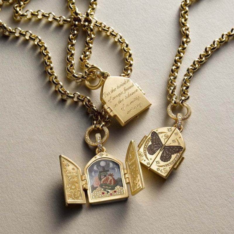 Stainless Steel Painted Printed Adjustable Pendant Opening And Closing Necklace Hand Drawn Flower Heart Pendant Sweater Chain
