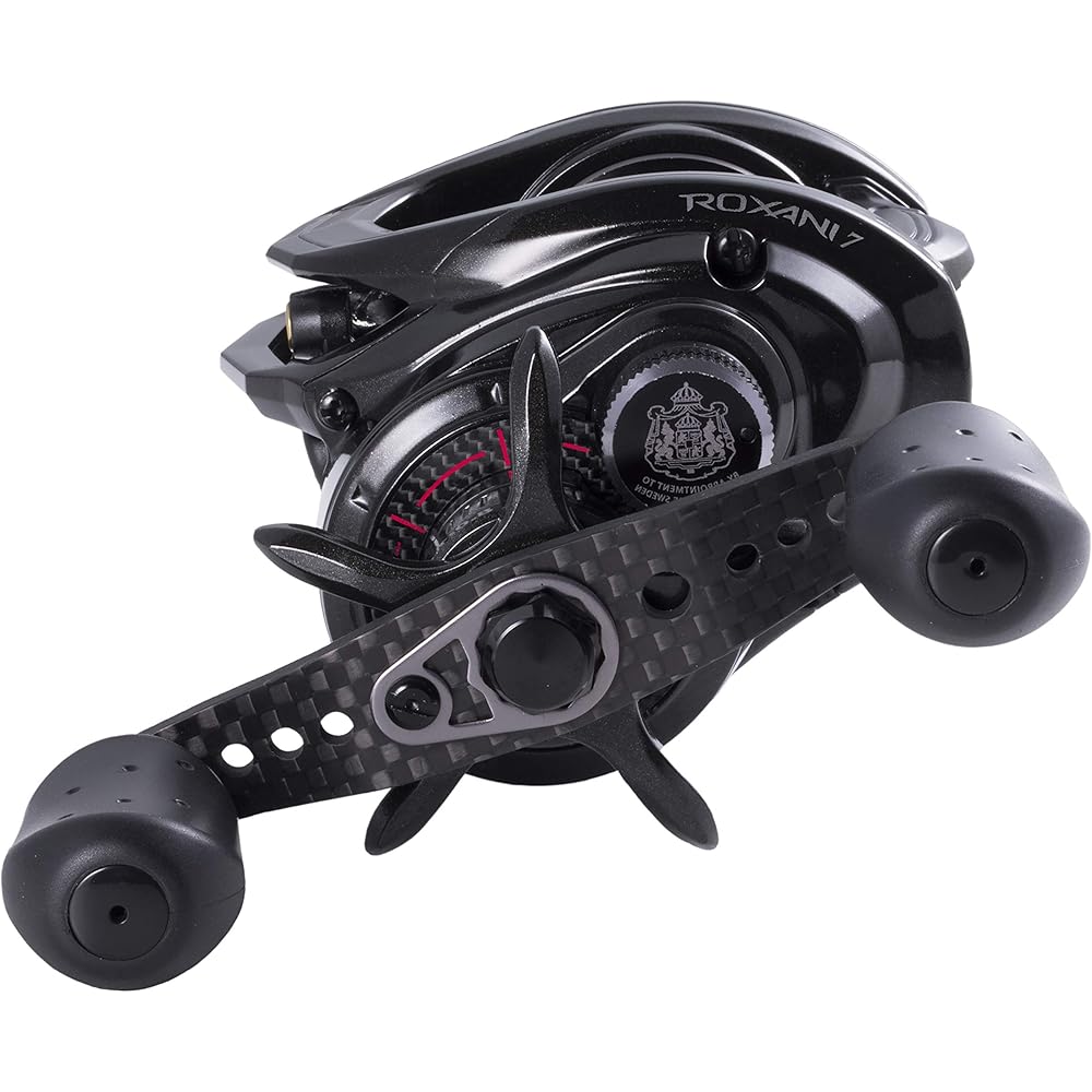 AbuGarcia Roxani7-L Left Hand High Gear Baitcasting Reel Carbon Handle Saltwater Compatible