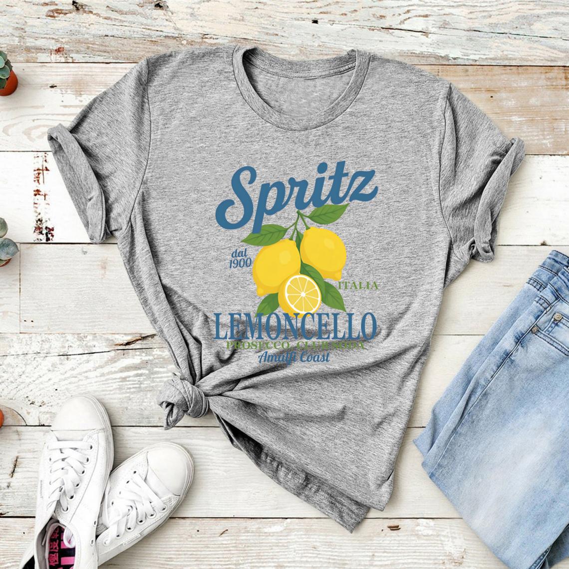 

Футболка Limoncello La Dolce Vita Лимонна футболка Італійська літня футболка Повсякденна футболка з коротким рукавом Жіноча футболка Італія Відпустка Подарункова футболка S