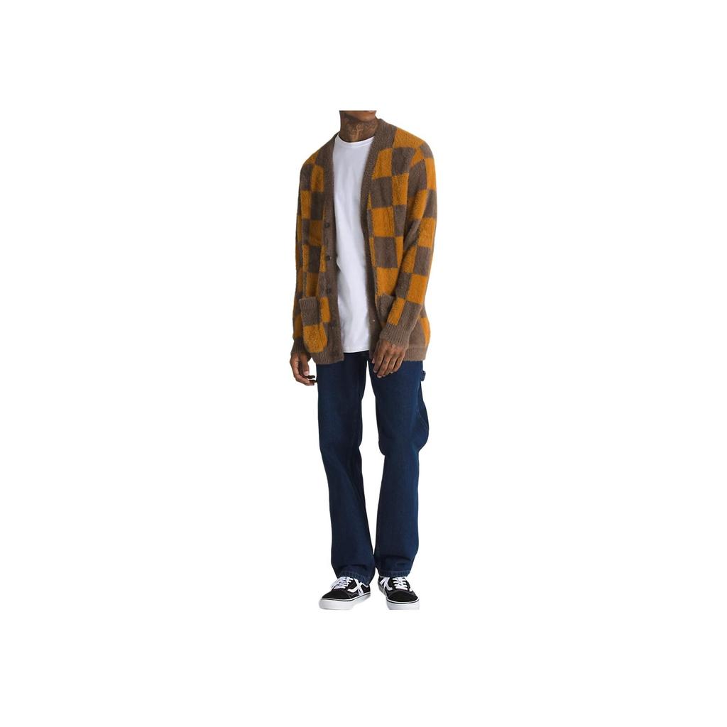 Vans Canfield Checkerboard V-Neck Loose Fit Comfortable Long Sleeve Shirt Unisex Shirts Brown VN000HE0DAM