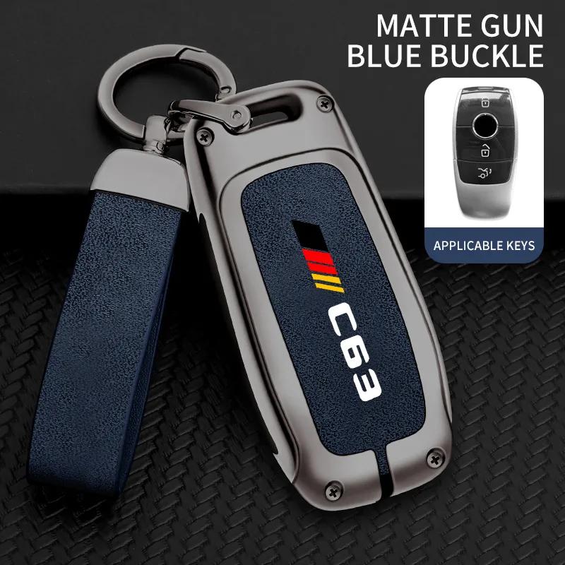 Car TPU Zinc Alloy Key Case Bag For Mercedes Benz AMG C63 Logo Car Key Chain Car Metal Key Shell Interior Decoration Accessories
