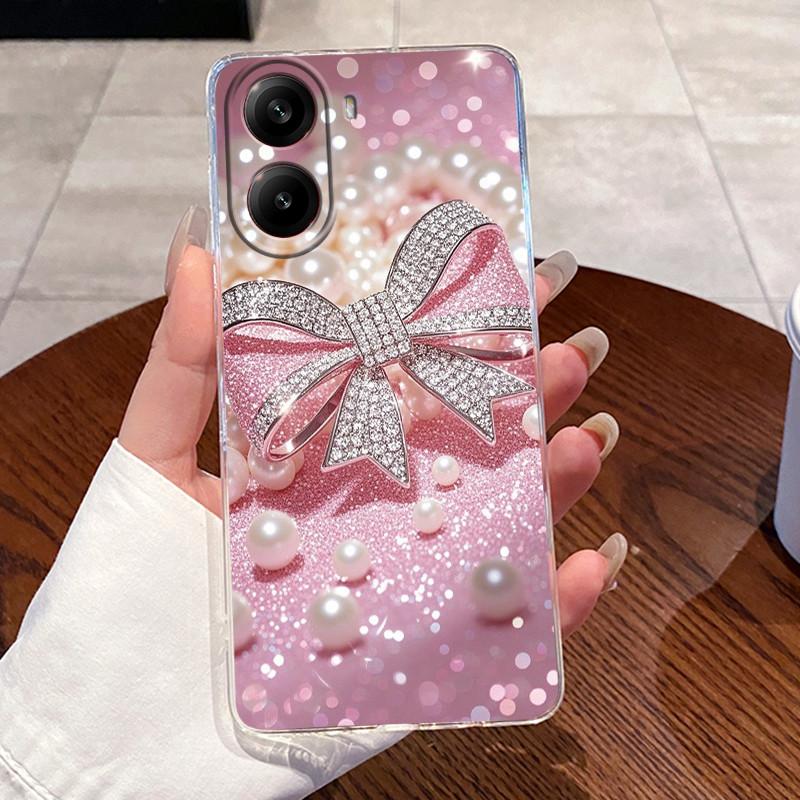 Jelly Casing For Xiaomi POCO X7 PRO 5G/Redmi Turbo 4 5G Clear Silicone Soft TPU Back Cover Cute Cat Rabbit Heart Protective Case