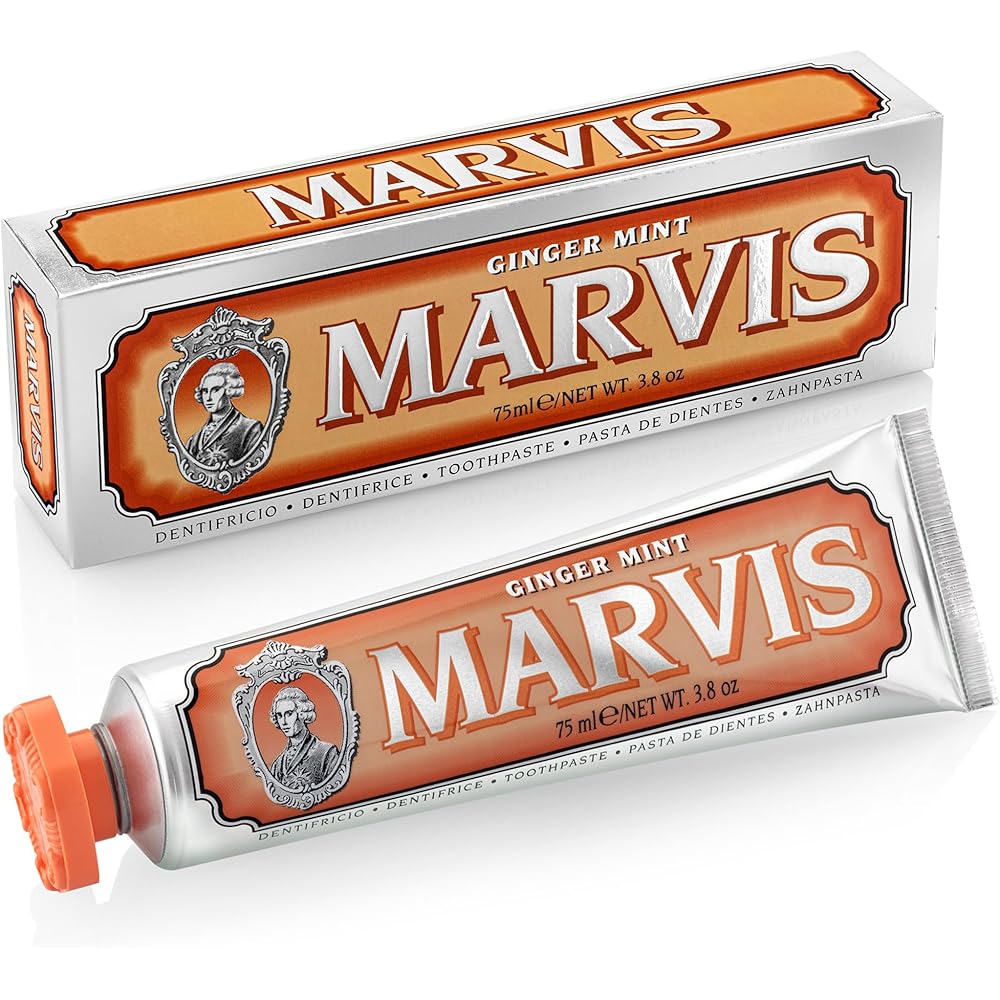 Marvis Ginger Mint Toothpaste 75ml Spicy Flavor Refreshing Oral Care Italian Made
