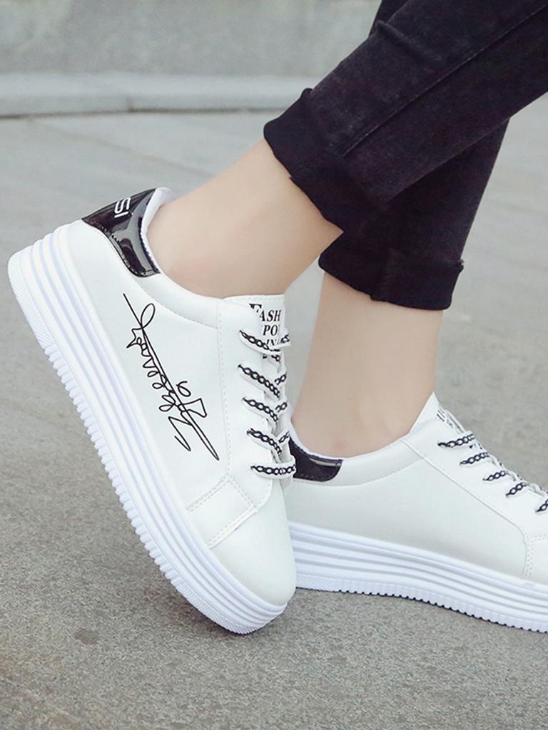Zapatillas de plataforma SHEIN Lace Up comprar a buen precio — entrega  gratuita, reseñas reales con fotos — Joom