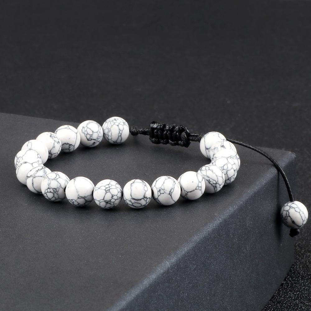 Men's and Women's 8mm Black Matte Volcanic Stone Beaded Stretch Bracelets