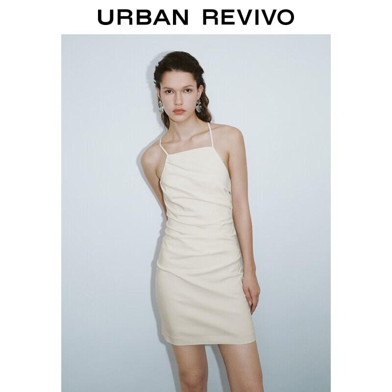 UR Pleated Cross Backless Dress XL