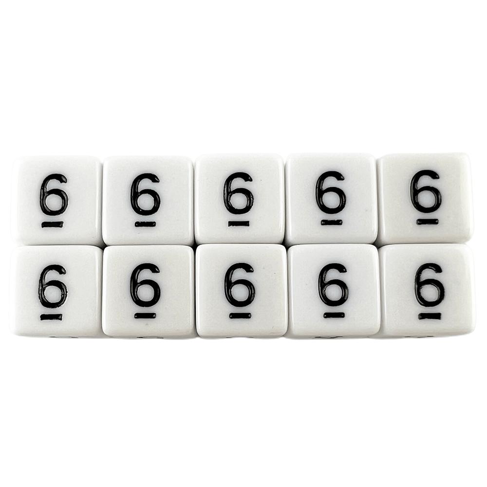 Polyhedral Dice 10pcs 6 Sided Dice Digital Dice for DND Role Playing Game Board Game Accessories