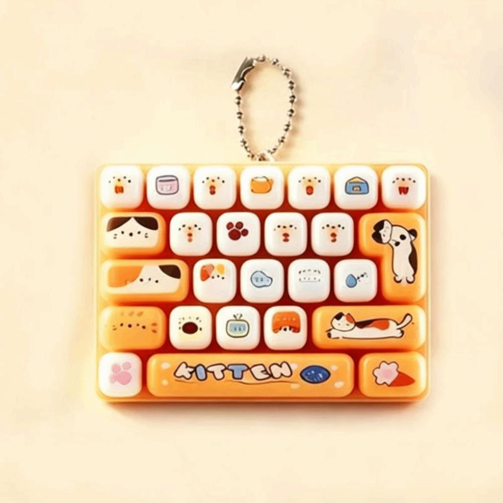 Cute Design Decompression Button Toy 26 Key Keyboard Keychain Accessories Gift