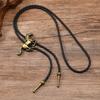Western Cowboy Bolo Tie Personality Adjustable Rope Retro Alloy Bolo Tie Vintage Plating Retro Fashion Cowboy Rope