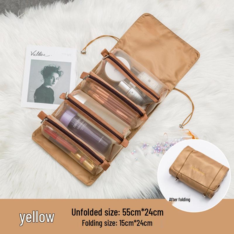 Versatile Detachable Makeup Bag - Large Capacity Portable Cosmetic and Wash Bag with Pencil Case