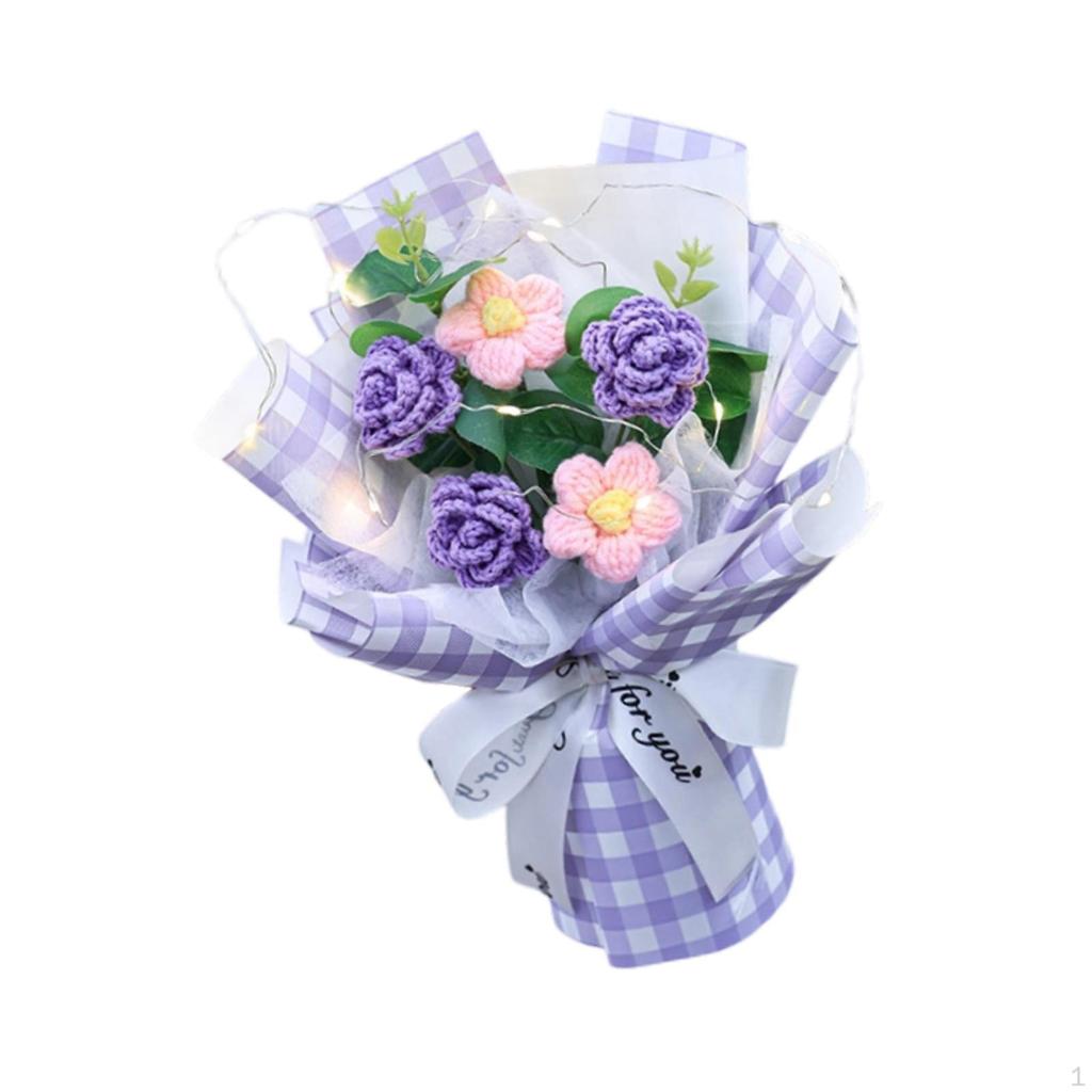 Artistic Knitted Bouquet with Light Strip for Special Occasions