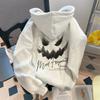 Unisex Oversized Hooded Sweatshirt With Letter Print Fleece-Lined Warm Casual Top Winter