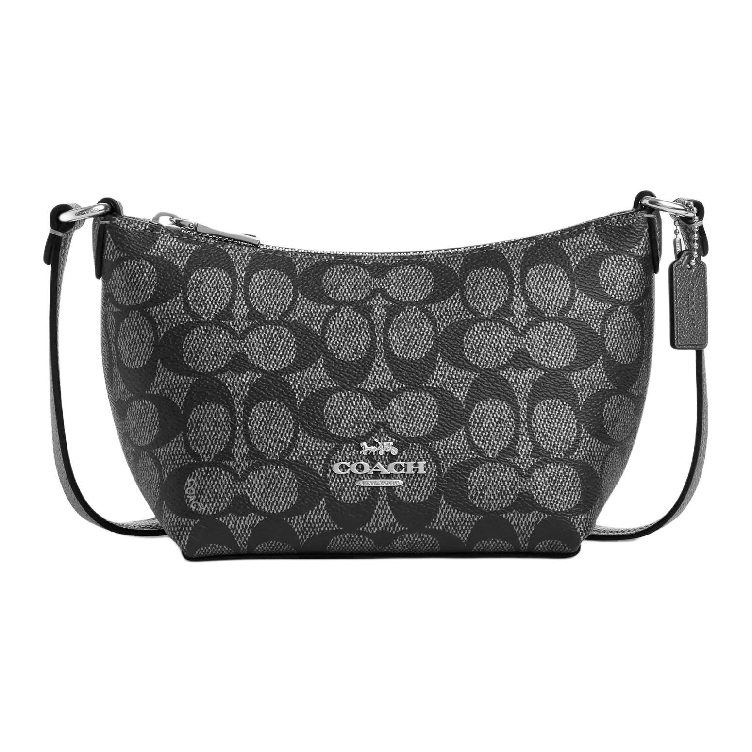 

Coach Zip Top Crossbody 16 With Metal Logo Zipper Closure Coated Canvas Mini Bag Women crossbody bag Bronze CW338-SVNI Basic Set (Bag+Dust Bag)