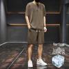 Men's Summer Quick-Dry Sports Suit: Ice Silk Leisure Pants & Short-Sleeved T-Shirt