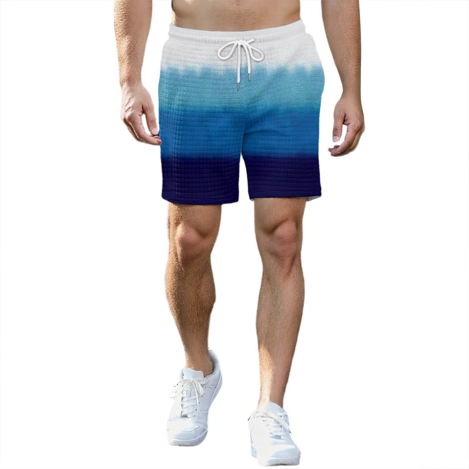 

Мужские модные спортивные шорты с принтом, эластичный пояс, карманы, спортивные шорты XXXL синий