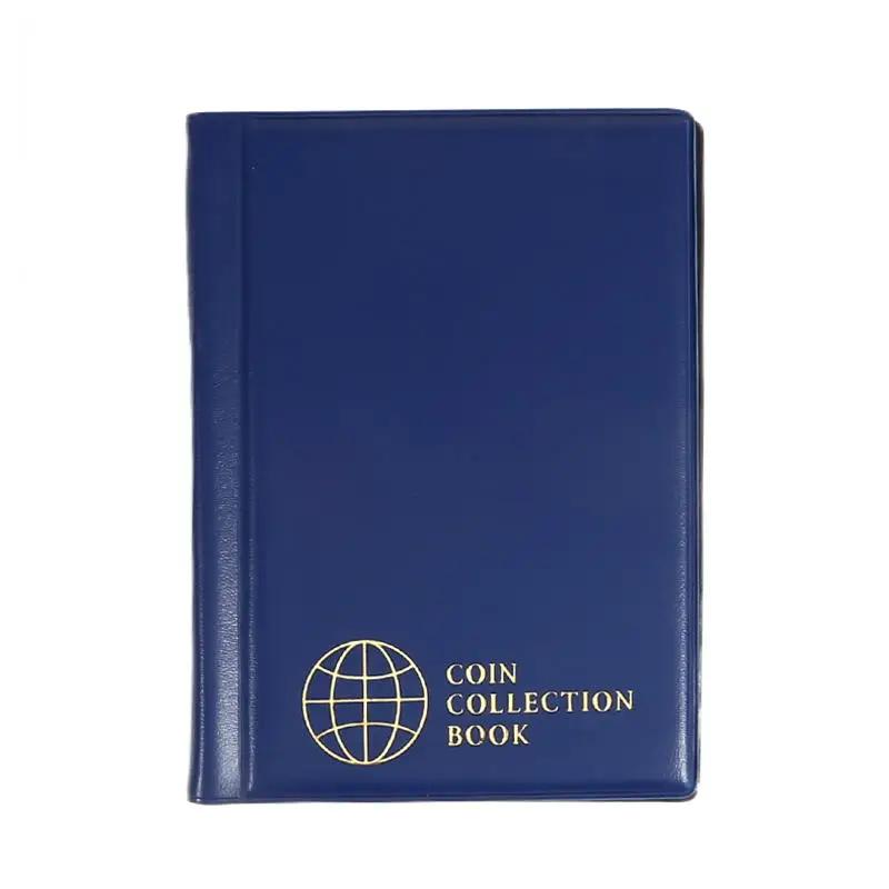 

120 Pockets Coin Collection Book Portable Commemorative Coin Album Holders Stamp Storage Case Anti-Oxidation 1-5 Cells синий