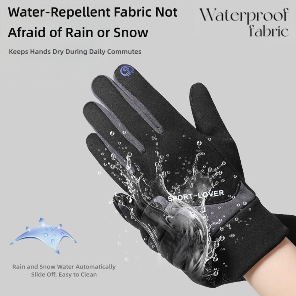 Windproof Winter Gloves Fleece Lining Waterproof Gloves Full Finger Gloves  Autumn and Winter