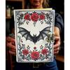 Vampire Bat Grimoire Journal – Gothic Roses Witchy Spell Book | Handmade Leather Book of Shadows