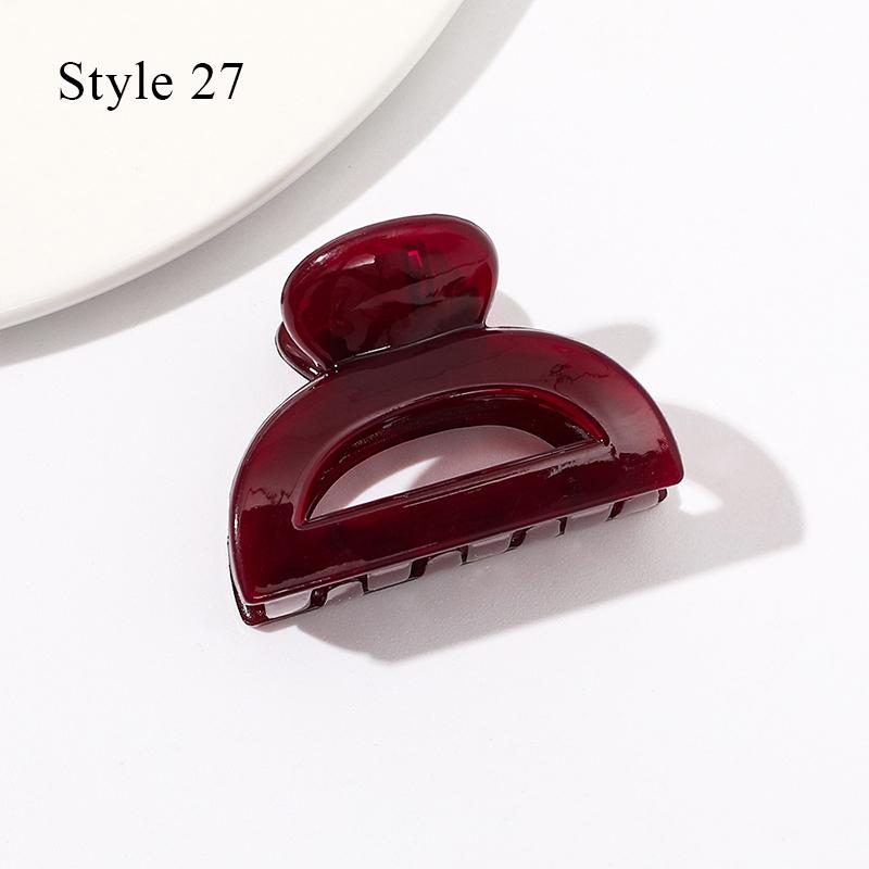 HFYJ Hollow Small Size 4cm Square Hair Claws Acrylic Jelly Color Hairpin Shark Crab Hair Clip Claw Hair Accessories for Women