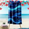 Abstract Blue Ocean Waves Pattern Beach Towel Quick-drying for Travel Outdoor Sports Jogging Beach and Swimming