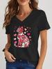 2026 New Summer Women's Fashion T-Shirt Short Sleeve 3D Cat Print Top Tees V-Neck Casual Woman Graphics Clothes Women's Clothing