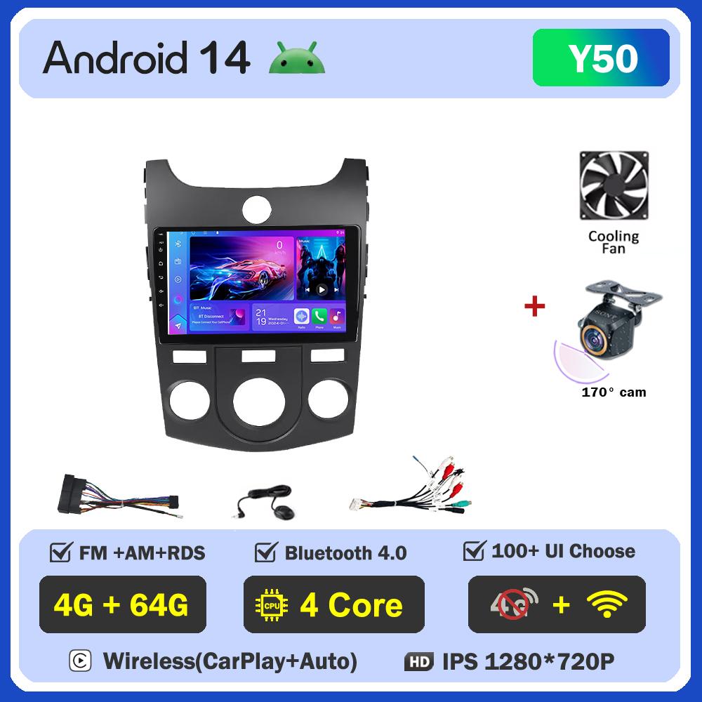 For KIA Forte Cerato 2 Porte Koup 2008-2014  Carplay Auto Screen Wireless Android Auto Car Intelligent Systems AutoMotive 8 Core