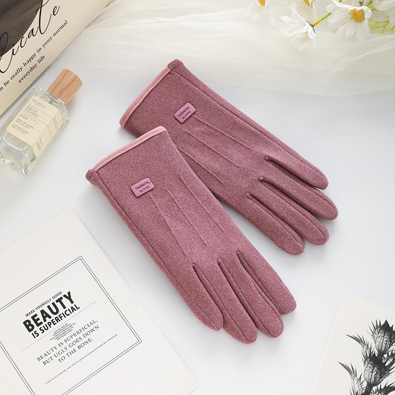 Autumn and Winter German Velvet Gloves for Men and Women Rabbit Velvet Plus Velvet Thickened Cold-proof Outdoor Driving Touch Screen Warm Gloves