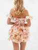 2026 Floral French Oil Painting One-Shoulder Backless Slimming Dress