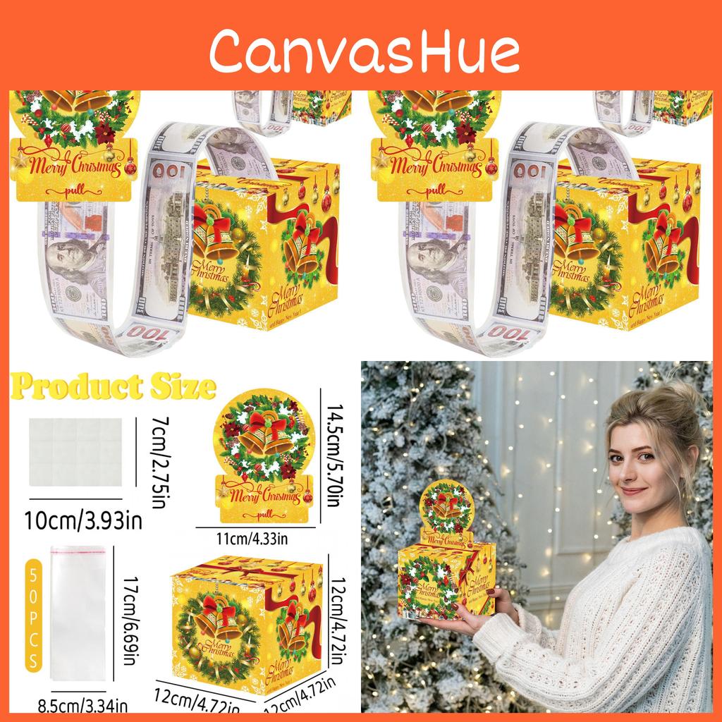 Gift Party Christmas Box With Bell Theme And Cash Enclosure Celebrations For