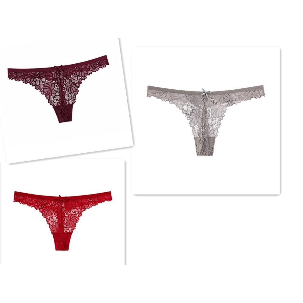 3 buc/lot lenjerie goală, transparent, seducător, tanga sexy din dantelă cu talie joasă, chiloți pentru femei, slip bikini, chiloți