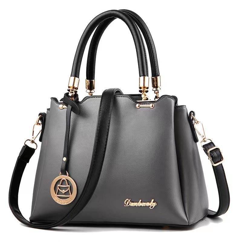 Handbag Capacity Spring New Fashion Pure Color Simple PU All Lightweight Wear-resistant Soft