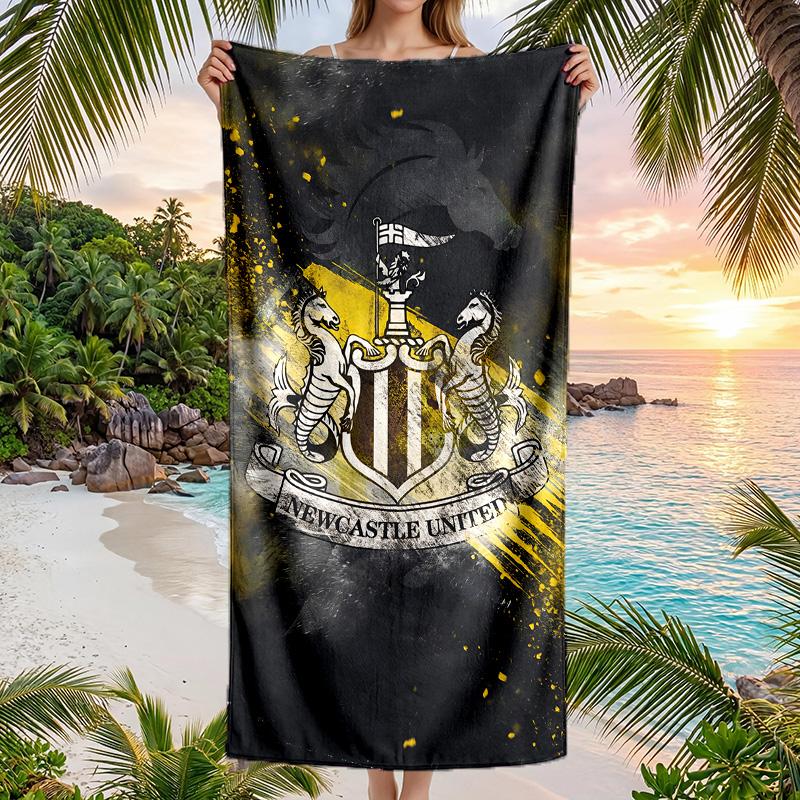 Asciugamano da Spiaggia Newcastle United Morbido Microfibra Asciugamano Estivo Asciugatura Rapida Assorbente per Spiaggia Piscina Viaggio