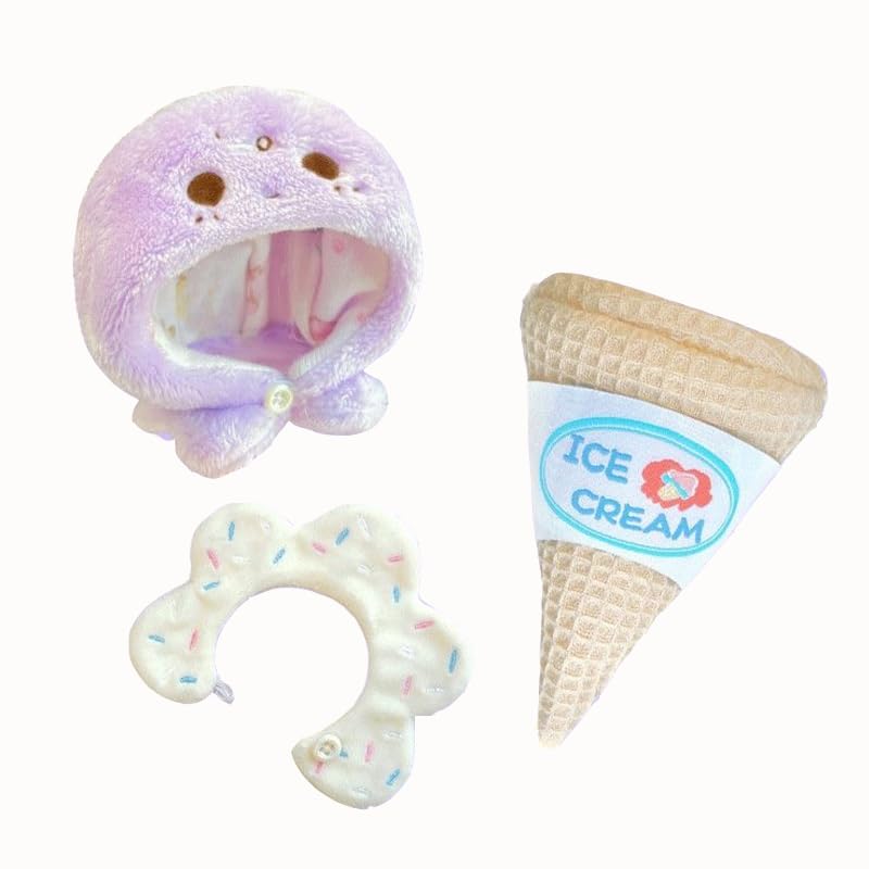 

G-Trigger Ice Cream-Shaped Plush Kigurumi [Cone] for 10cm Plush Dolls, Cotton Doll Clothes, Nuikatsu Kigurumi, Lavender and Purple, for Oshi-Nui