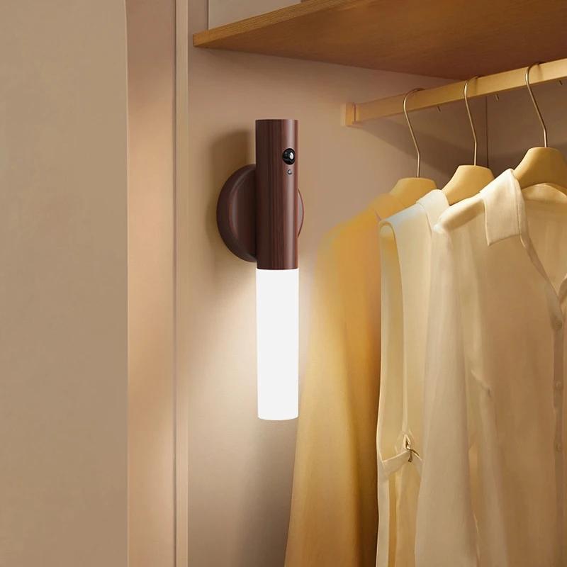 2pcs Per Set Dark&Light Color Lamp Night Lighty Intelligent Infrared Sensing Switch Rechargeable Night Light for Home Daily Use