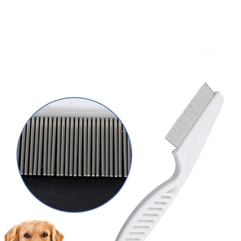 Pet Flea Comb Dog Cat Universal Hair Removal Brush Portable Stainless Steel Comb Dense Teeth Inline Combs Pets Grooming Supplies