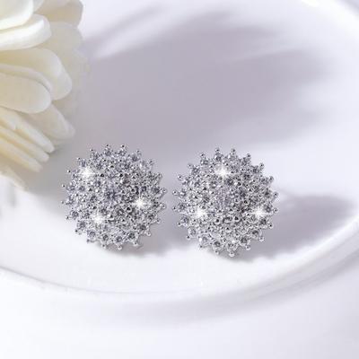 Süße und coole Spice Girl koreanische Version Koreanischer Stil Damen-Ohrstecker Superfee ins eingelegter Zirkon Voll-Diamant-Ohrringe Nischen-Ohrringe
