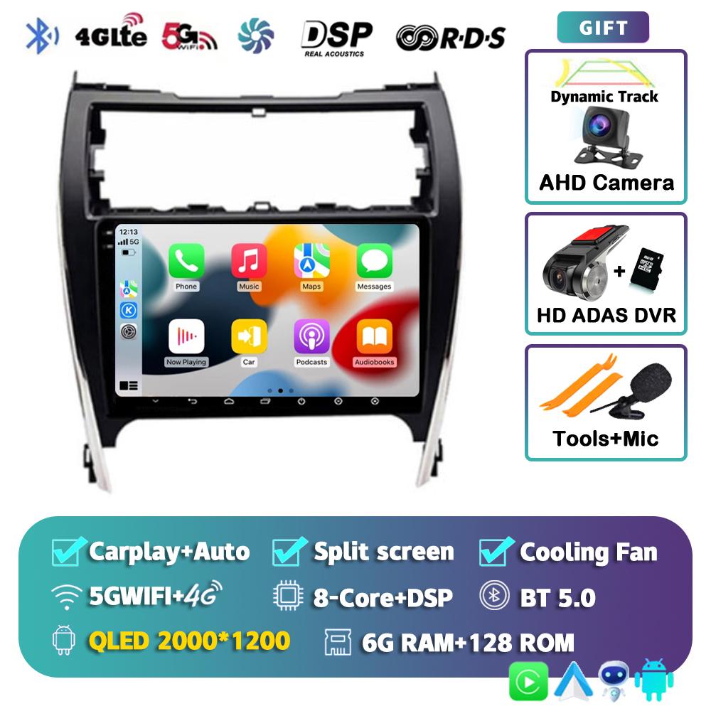 Android 14 Auto Carplay Car Radio For Toyota Camry 7 XV 50 55 US Version 2011 - 2017 Multimedia Player Stereo GPS DSP 2Din Audio