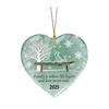 Yousheng Heart-Shaped Sea Glass Family Ornament Handmade Sea Glass Art Heart Ornament for Christmas Tree Home Decor