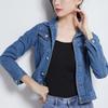 Autumn Blue Long Sleeve Jeans Jacket Women Korean Style Female Short Jacket Long Sleeve Turn-down Collar Denim Jackets
