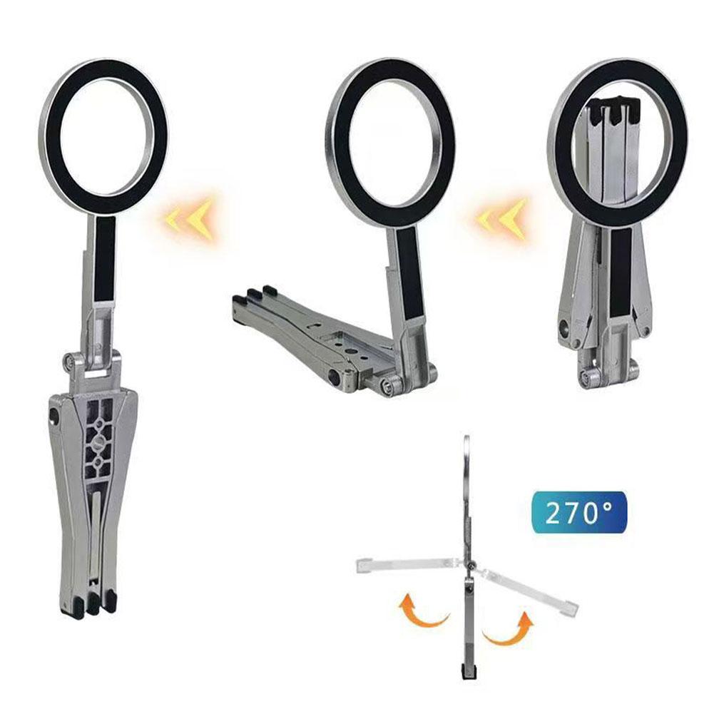 Foldable Phone Tripod For iPhone 16 15 14 Portable Dual-sided Magnetic Tripod Desk Mount Phone Handle Holder Accessories