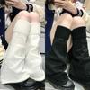Y2K Lolita Warmer Flared Socks Leg Warmer Knit Socks Wool Ball Knitted Foot Stylish Solid Long Tube Leg Warmer Autumn Winter