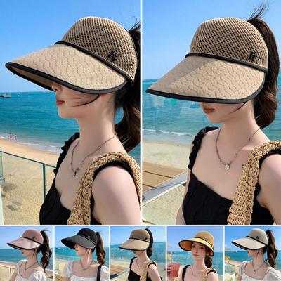 Knitted Mesh Sun Hat Sunscreen Fisherman Hat Leisure Sun Protection Hat Summer Outdoor