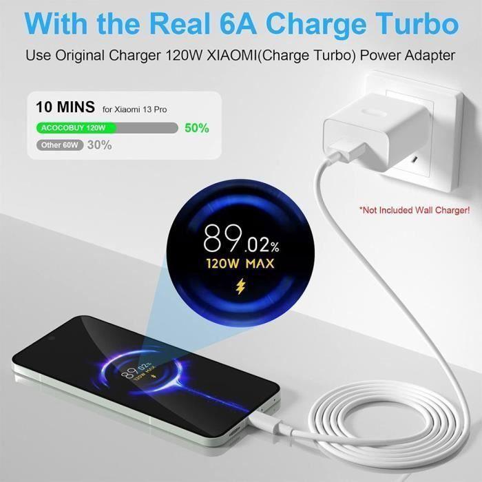 Câble USB-C - E.F.Connection - Charge Rapide 6A - 1 Mètre - Compatible Redmi 9 à 13C